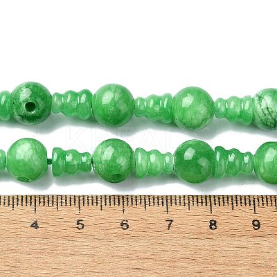 Natural Jade 3-Hole Guru Bead Strands G-K149-44-1