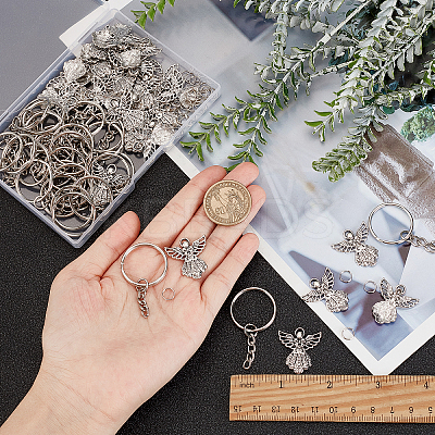 DIY Angel Charm Keychain Making Kits DIY-SC0019-04-1
