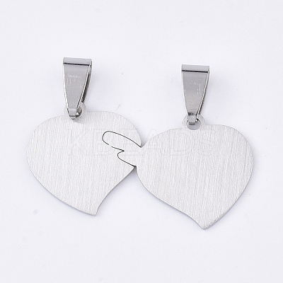 Non-Tarnish 201 Stainless Steel Split Pendants STAS-T048-34-1