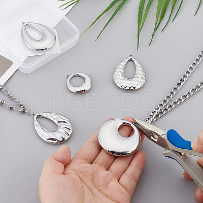 5Pcs 5 Styles 304 Stainless Steel Pendants STAS-PH0006-79-1