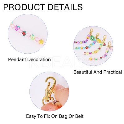 Fruit Polymer Clay & Acrylic & Alloy Enamel Locking Stitch Marker HJEW-CA00012-1