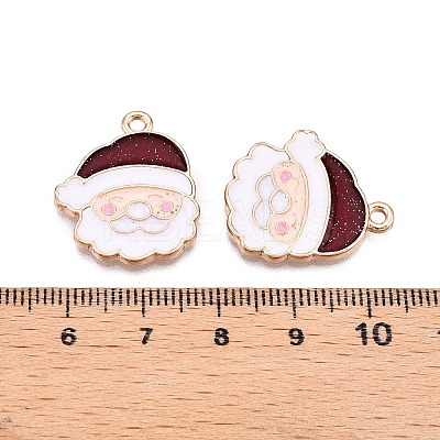 Christmas Theme Rack Plating Alloy Enamel Pendants ENAM-T021-15KCG-1