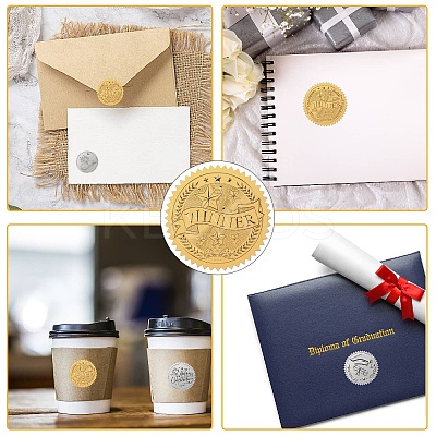 Plastic Self Adhesive Gold Foil Embossed Stickers DIY-WH0575-038-1
