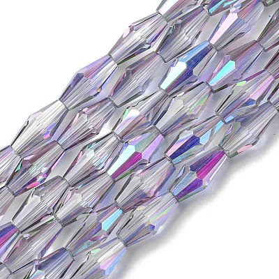 Transparent Electroplate Glass Beads Strands GLAA-K064-05A-HR01-1