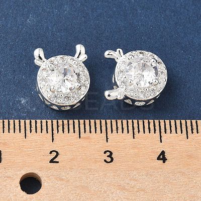Brass Micro Pave Cubic Zirconia Beads KK-G531-01S-03-1
