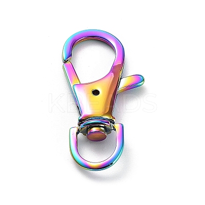 Ion Plating(IP) 304 Stainless Steel Swivel Lobster Claw Clasps STAS-I117-01M-1