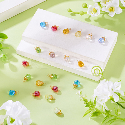 20Pcs Glass Pendants PALLOY-TA00240-1