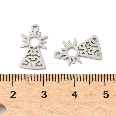 201 Stainless Steel Laser Cut Pendants STAS-P428-10P-02-1