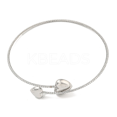 Rack Plating Brass Pave Clear Cubic Zirconia Round Ball Choker Necklaces NJEW-A031-02-02P-1