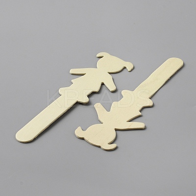 Wooden Flat Craft Sticks WOOD-WH0030-54B-1