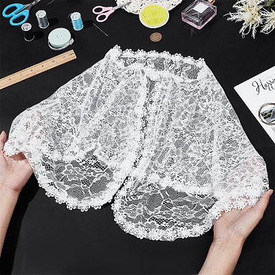 Detachable Polyester Bridal Lace Shawls AJEW-WH0248-14B-1