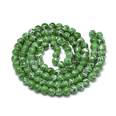 Drawbench Glass Beads Strands DGLA-S115-6mm-L08-1