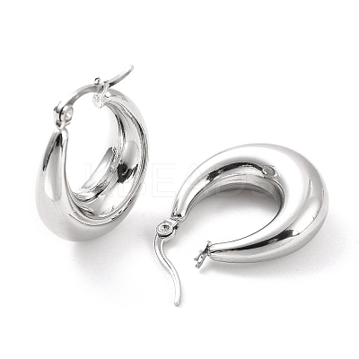 Non-Tarnish 304 Stainless Steel Chunky Hoop Earrings for Women LS-EJEW-F280-06B-P-1