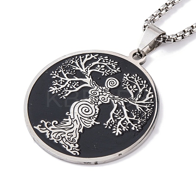 304 Stainless Steel Enamel Necklaces NJEW-Q338-04P-1