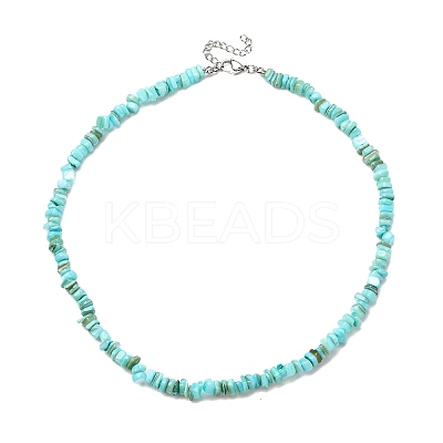 Dyed Natural Freshwater Shell Nuggets Beaded Necklaces NJEW-JN05488-02-1