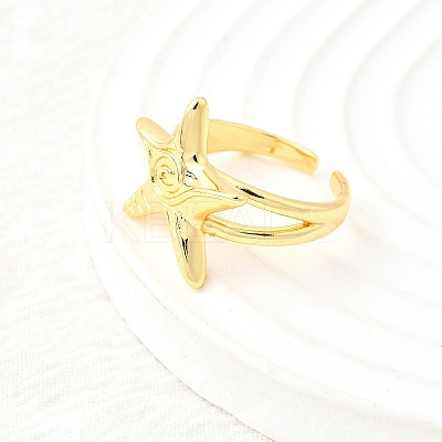 Brass Cuff Rings for Women RJEW-F184-08E-G-1