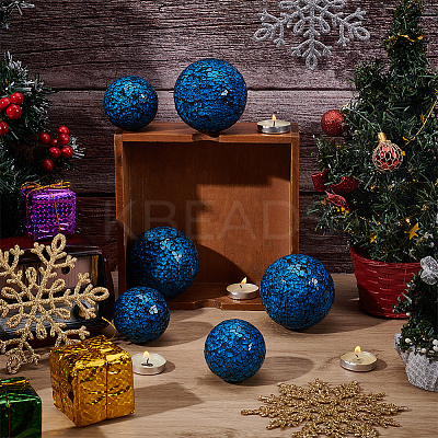 6Pcs 2 Styles Glass Mosaic Foam Ball Christmas Decorations AJEW-UN0002-83B-1