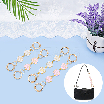 2 Sets 2 Style Alloy Enamel Flower Link Bag Strap Extenders FIND-WR0006-31-1