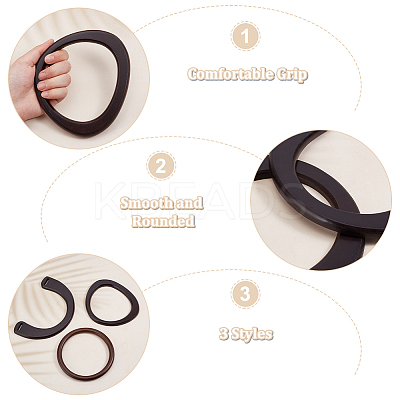 6Pcs 3 Styles Wooden Handles Replacement FIND-PH0020-36-1