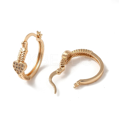 Brass Micro Pave Cubic Zirconia Hoop Earrings EJEW-M238-53KCG-1