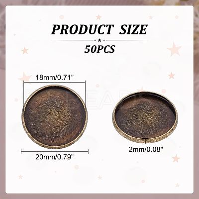 50Pcs Tibetan Style Brass Plain Edge Bezel Cups KK-HY0001-22-1