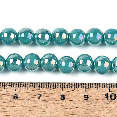 Electroplate Opaque Glass Beads Strands GLAA-T032-P10mm-AB12A-1