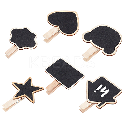 24 Pcs 6 Styles Wooden Blackboard Clip DIY-GF0003-59-1