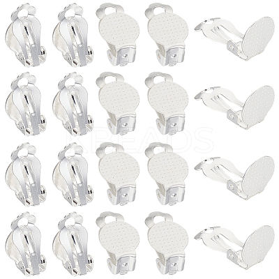 40Pcs 304 Stainless Steel Clip-on Earring Findings STAS-SC0008-39S-1