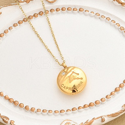 304 Stainless Steel Clear Cubic Zirconia Constellation Pendant Necklaces NJEW-R021-02G-02-1