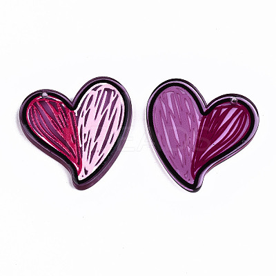 Transparent Acrylic Pendants KY-T022-34-1