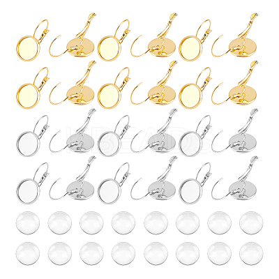 DIY Blank Dome Earring Making Kit STAS-UN0047-79-1