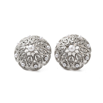 304 Stainless Steel Flower Stud Earrings for Women EJEW-Z068-05P-1