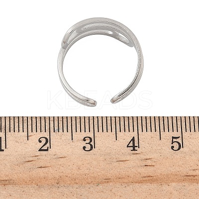 304 Stainless Steel Cuff Rings for Women RJEW-A079-08B-P-1