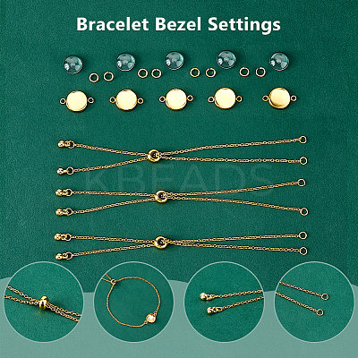 10Pcs 304 Stainless Steel Slider Cable Chain Slider Bracelet Makings DIY-DC00002-1