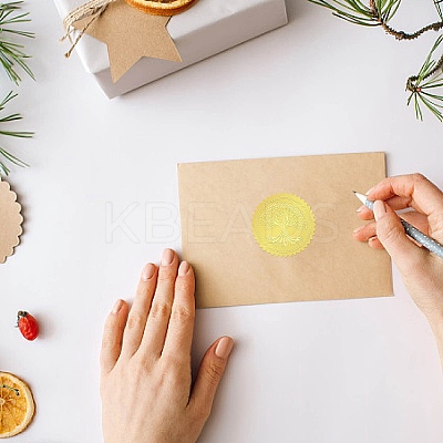 34 Sheets Self Adhesive Gold Foil Embossed Stickers DIY-WH0509-007-1