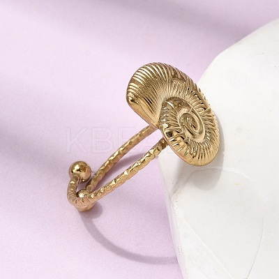 Conch 304 Stainless Steel Open Finger Rings for Women RJEW-A091-16G-1