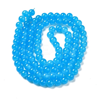 Baking Paint Imitation Jade Glass Round Bead Strands DGLA-Q021-8mm-13-1
