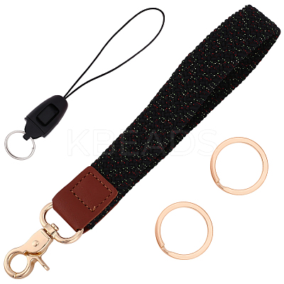1Pc Nylon Stretch Band Wristlet Keychains KEYC-CL0001-38B-1