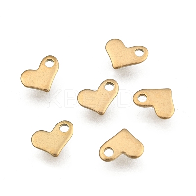 Ion Plating(IP) 304 Stainless Steel Heart Charms STAS-F075-21-1