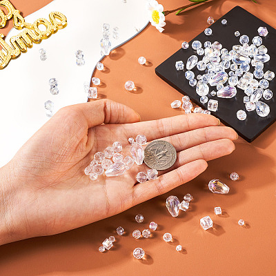 15 Strands 15 Styles Transparent Electroplate Glass Beads Strands EGLA-TA0001-13-1