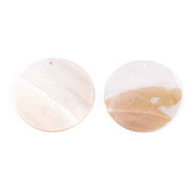 Natural Freshwater Shell Pendants SHEL-T020-47C-1