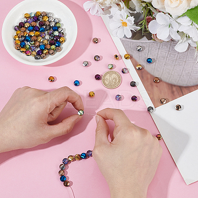 110Pcs 11 Colors Electroplate Glass Beads GLAA-AR0001-75-1