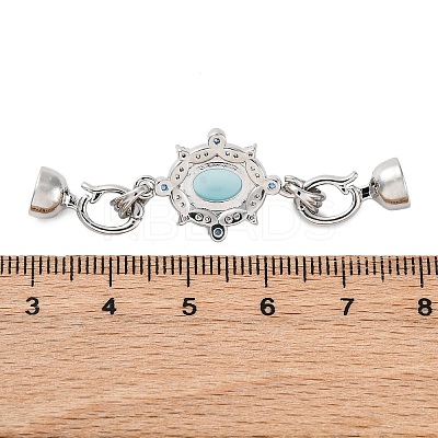 Brass Micro Pave Clear Cubic Zirconia Fold Over Clasps KK-P291-11P-1
