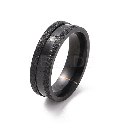 Crystal Rhinestone Grooved Finger Ring RJEW-I089-39EB-1