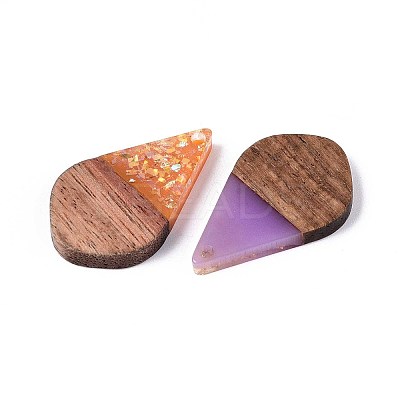 Opaque Resin and Walnut Wood Pendants RESI-T060-10M-1