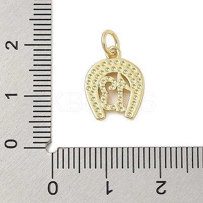 Horse Shoe Rack Plating Brass Pendants KK-Z074-34G-1