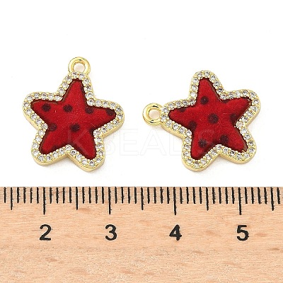 Brass Micro Pave Cubic Zirconia Pendants KK-C158-03B-G-1