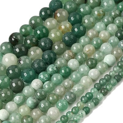 Grade AB Natural Green Aventurine Bead Strands G-G666-01A-1