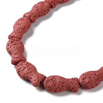 Fish Dyed Natural Lava Rock Beads Strands G-O126-01A-09-1