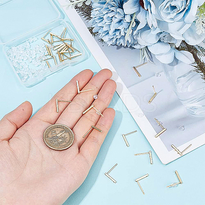 30Pcs Brass Stud Earring Findings KK-BC0009-06-1